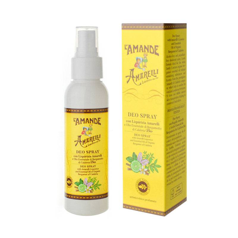 L'amande Deodorante spray con Liquirizia Amarelli e Olio Essenziale di Bergamotto di Calabria Bio