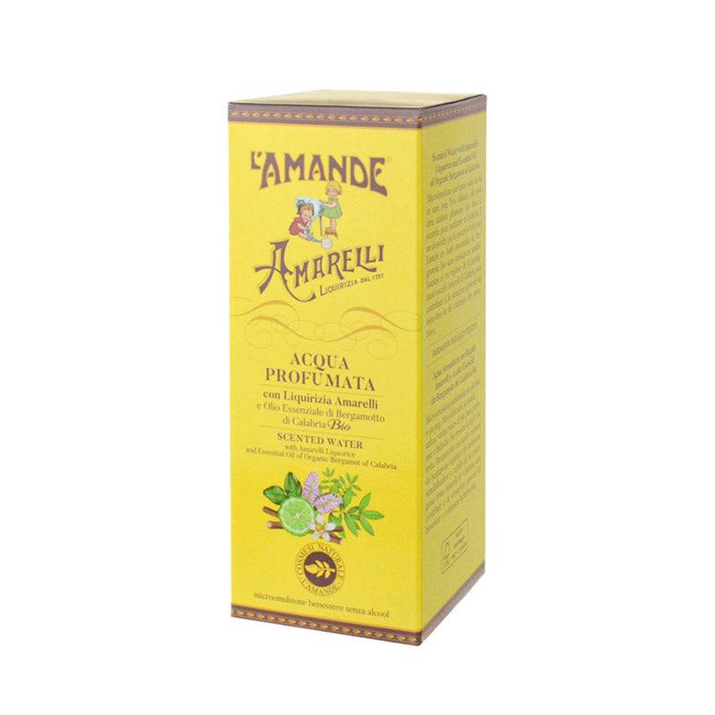 L'amande Acqua profumata con Liquirizia Amarelli e Olio Essenziale di Bergamotto di Calabria Bio Moda