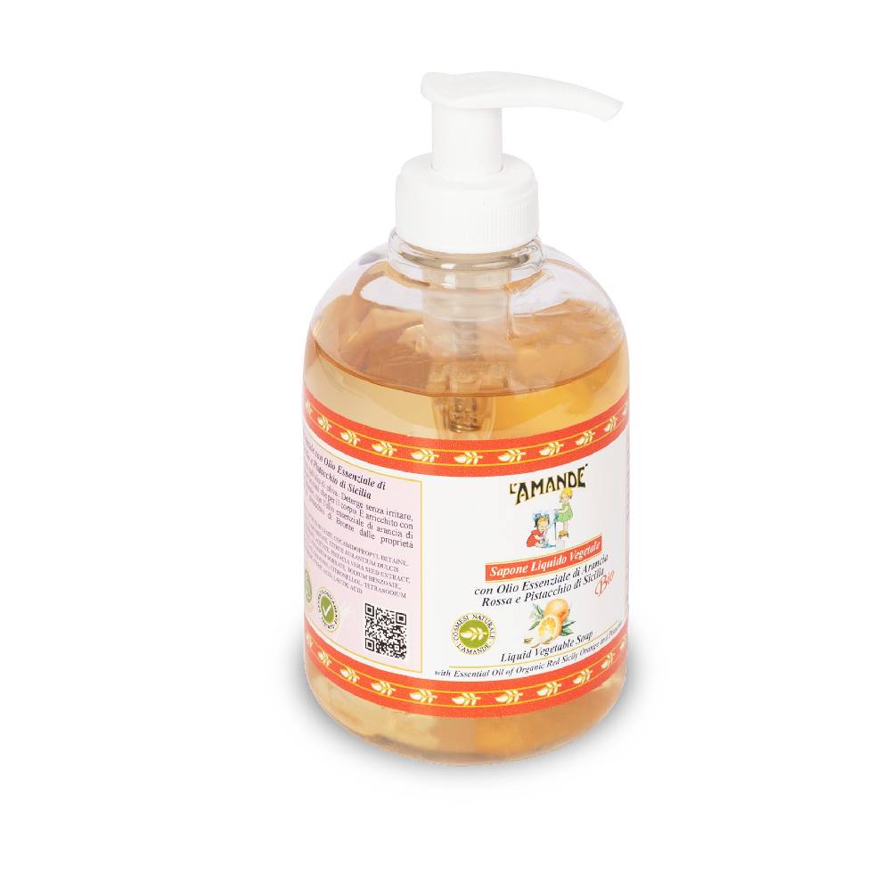 L'amande Sapone liquido profumato Arancia rossa e Pistacchio di Sicilia Italy