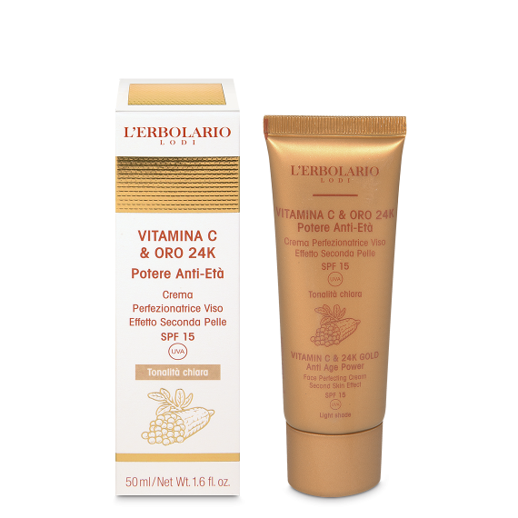 L'erbolario Crema Perfezionatrice Viso tonalità chiara Vitamina C & Oro 24K Prezzo Ridotto