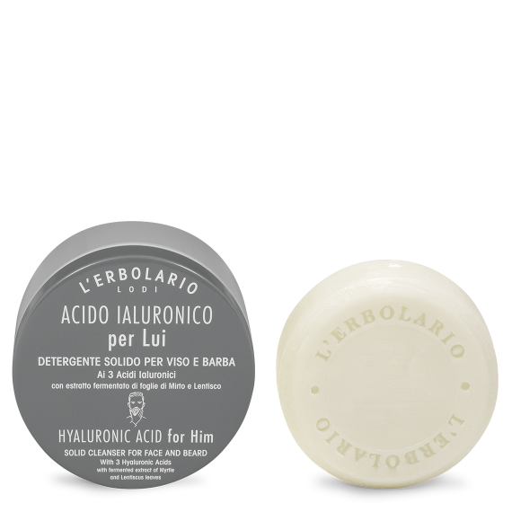 L'erbolario Detergente Solido Viso e Barba Acido Ialuronico per Lui