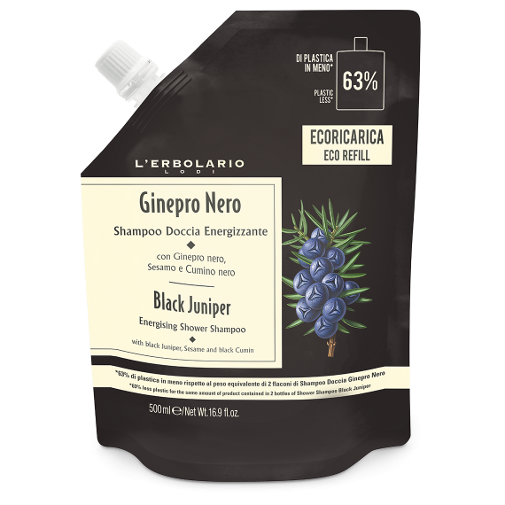 L'erbolario Ecoricarica Shampoo Doccia Energizzante Ginepro Nero
