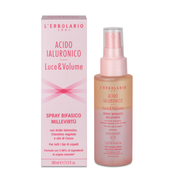 L'erbolario Spray Bifasico MilleVirtù Acido Ialuronico Luce&Volume Esporta salva