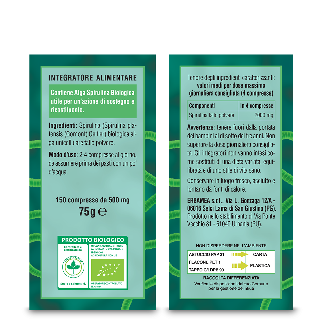 L'erbolario Integratore Spirulina Biologica In Saldo