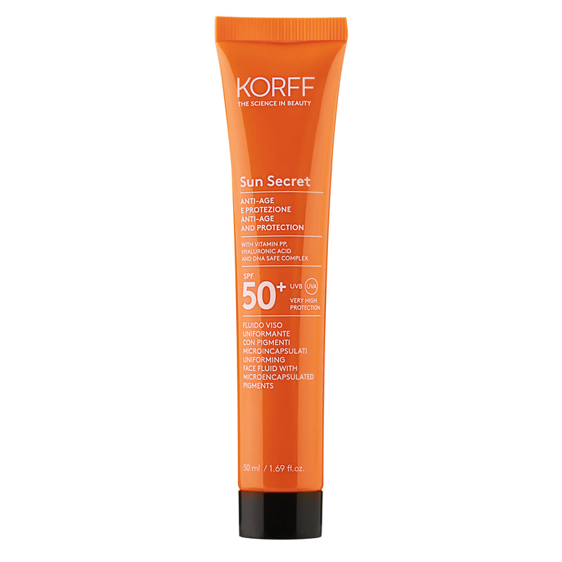 Korff Sun secret fluido viso uniformante con pigmenti microincapsulati spf50+ Promozione Limitata