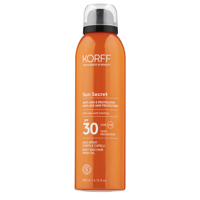 Korff Sun secret olio spray corpo e capelli spf30