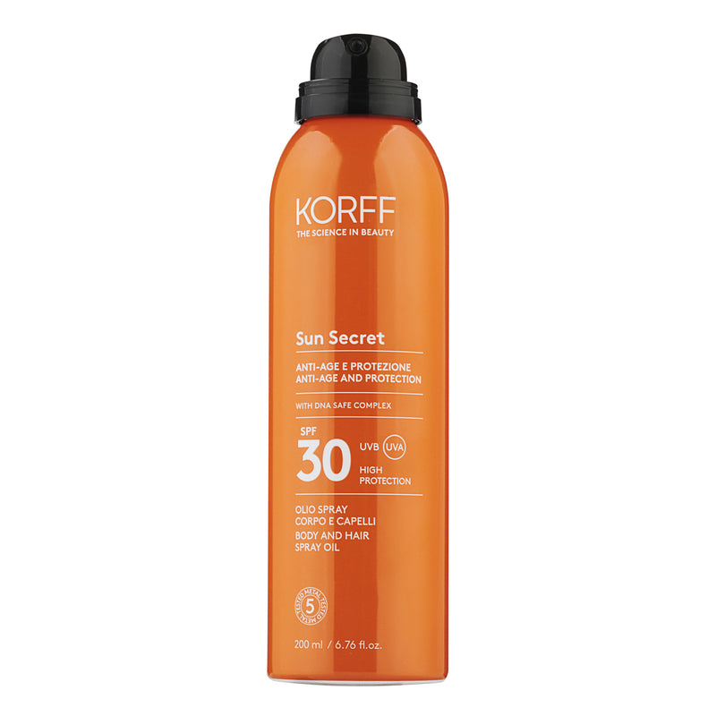 Korff Sun secret olio spray corpo e capelli spf30 Economico