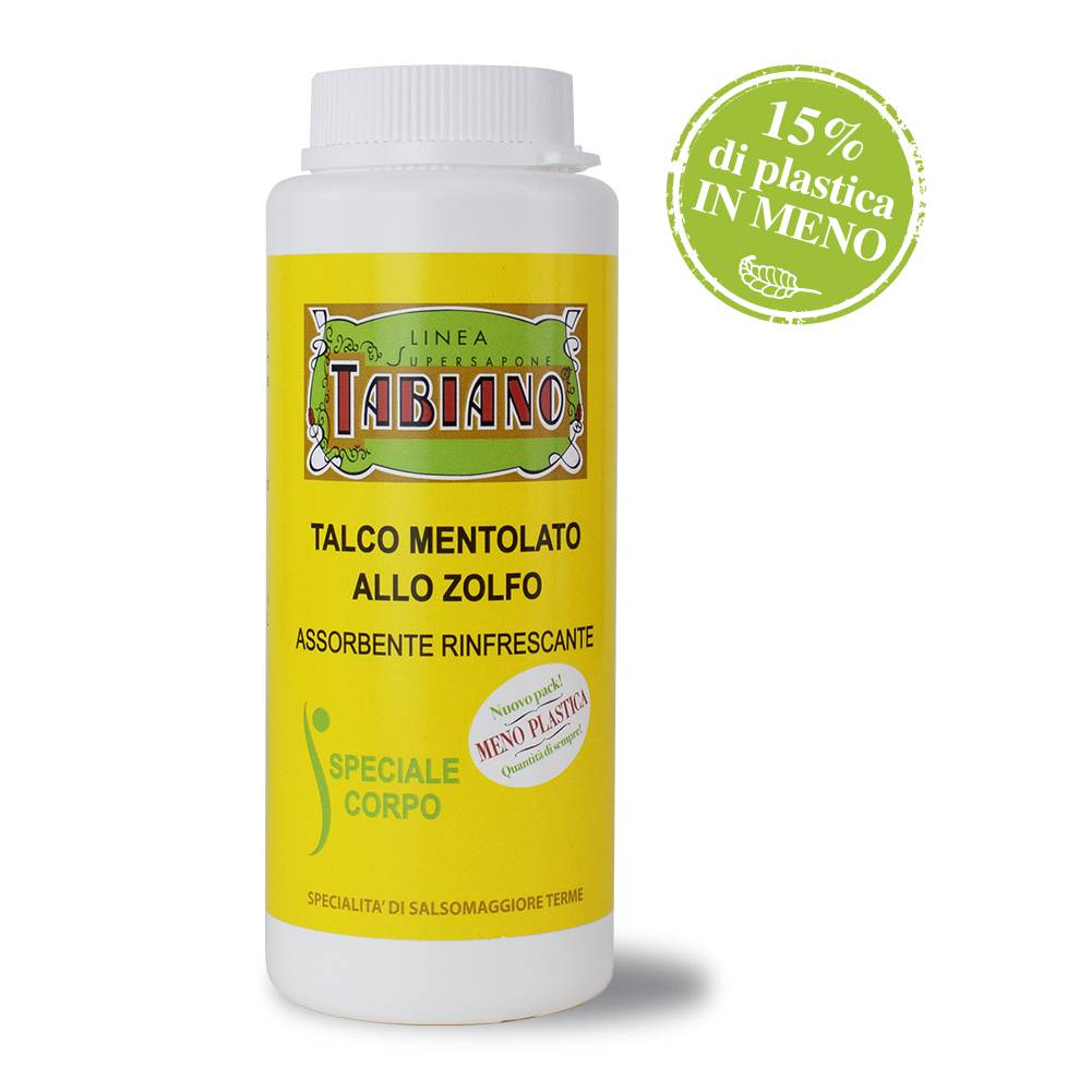 Pilogen Carezza Talco Mentolato allo Zolfo 150g - Linea Supersapone Tabiano