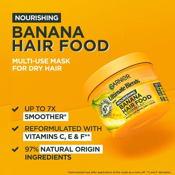 Garnier Garnier Ultimate Blends Hair Food Banana 3-in-1 Dry Hair Mask Treatment 390ml Qualità Garantita