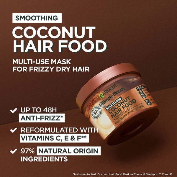 Garnier Garnier Ultimate Blends Hair Food Coconut Oil 3-in-1 Frizzy Hair Mask Treatment 390ml Fino Al -60%