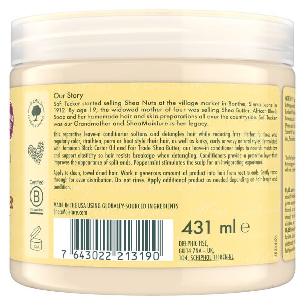SheaMoisture SHEA MOISTURE BLACK CASTOR OIL STRENGTHEN GROW & RESTORE LEAVE-IN BALSAMO 454g Online