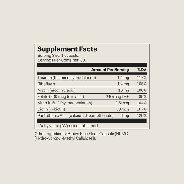 The Nue Co. The Nue Co. Vitamin B Supplement To Improve Energy (30 Capsules) Smaltimento dello stoccaggio
