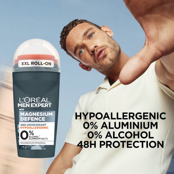 Lu0027Oréal Paris Men Expert L'Oréal Paris Men Expert Magnesium Defence Hypoallergenic 48 Hour Roll-On Deodorant 50ml Online Outlet
