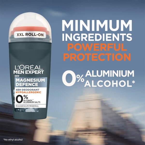 Lu0027Oréal Paris Men Expert L'Oréal Paris Men Expert Magnesium Defence Hypoallergenic 48 Hour Roll-On Deodorant 50ml Online Outlet