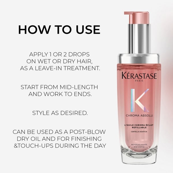 Kerastase Kérastase Chroma Absolu Refillable Hair Oil 75ml And 30ml Duo For Colour Treated Hair Vendita Economica