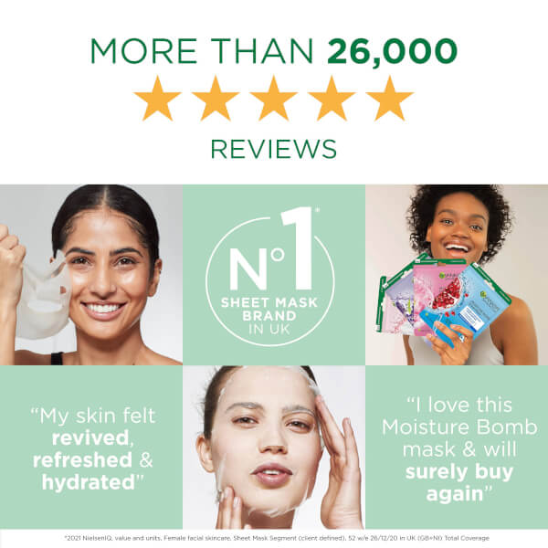 Garnier Garnier Moisture Bomb Green Tea Hydrating Face Sheet Mask for Combination Skin 32g Presa