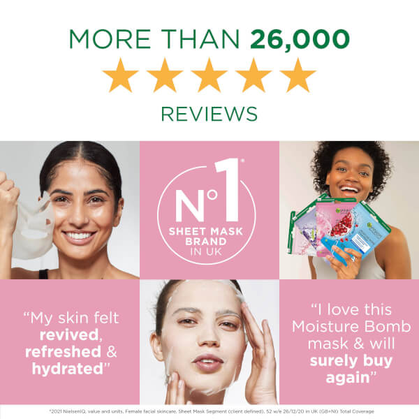 Garnier Garnier Moisture Bomb maschera viso idratante in tessuto ai fiori di ciliegio Vendite Flash