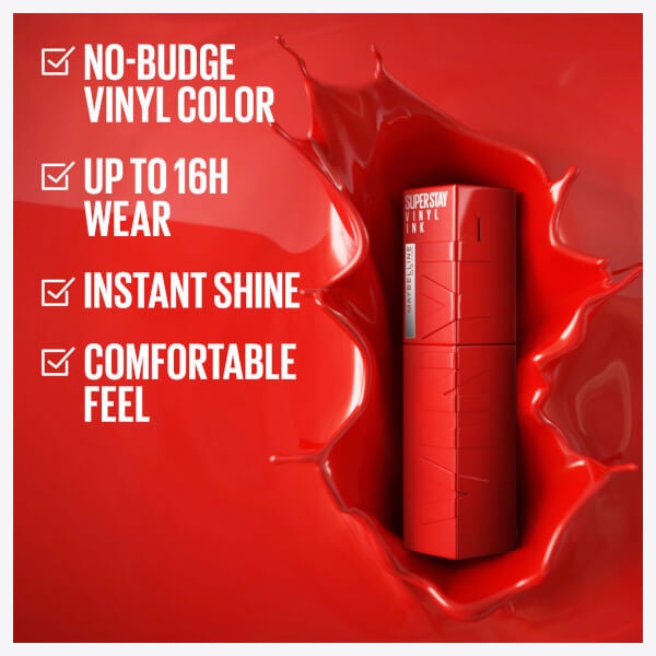 Maybelline Maybelline SuperStay Vinyl Ink Rossetto Liquido a Lunga Durata Finitura Lucida 47ml (Varie Tonalità) Enormi sconti