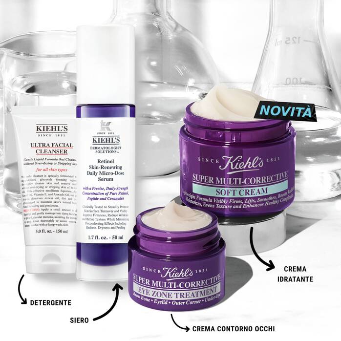 Kiehls Set Skincare Routine Anti Età con 4 prodotti Kiehl's Promozione