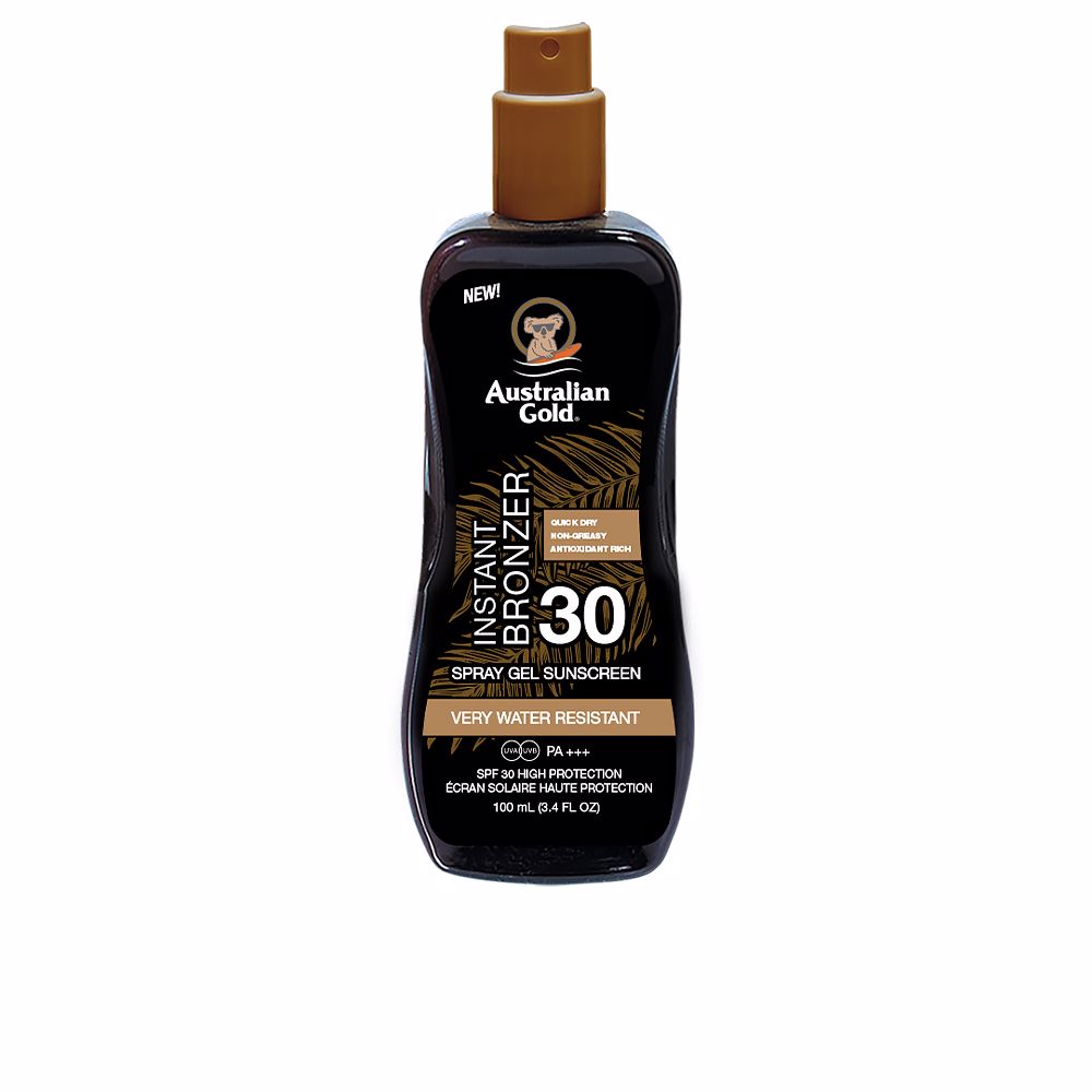 Australian Gold SUNSCREEN SPRAY GEL with instant bronzer SPF30
