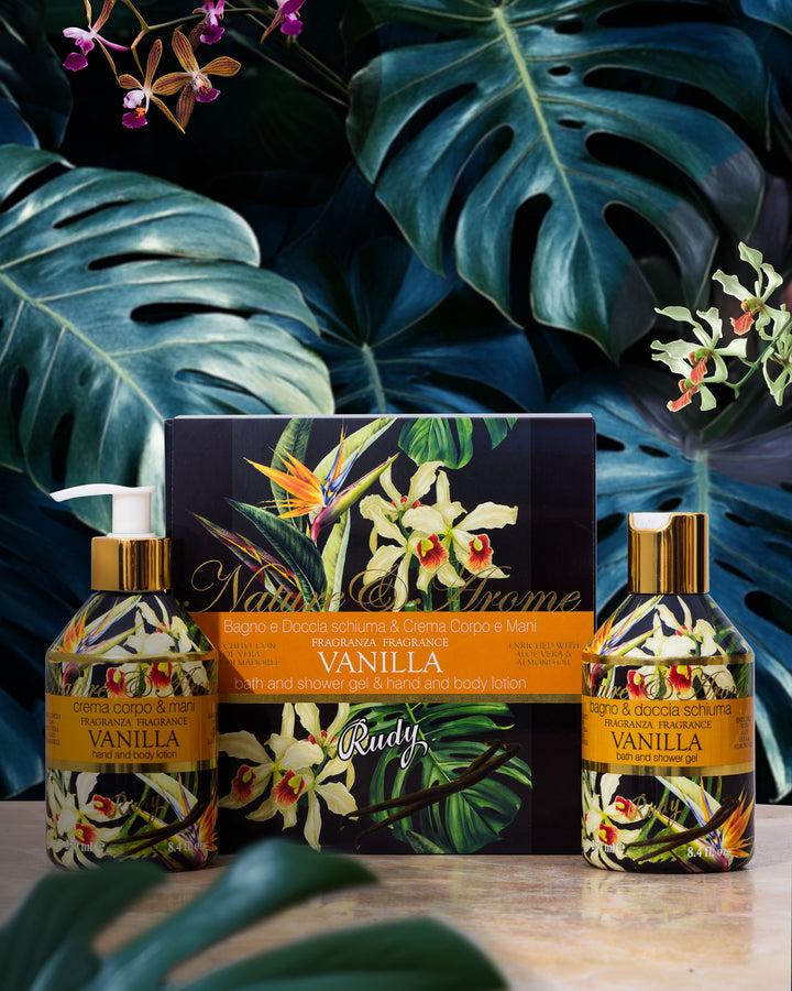 Rudy Profumi Scatola regalo con Crema Corpo & Mani + Bagno & Doccia Schiuma 250 mLNature&AromeLinea Vanilla Prezzo Ridotto