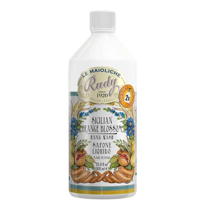 Rudy Profumi Ricarica sapone liquido manida 1000 mLLinea Fiori d'arancio di Sicilia Italia
