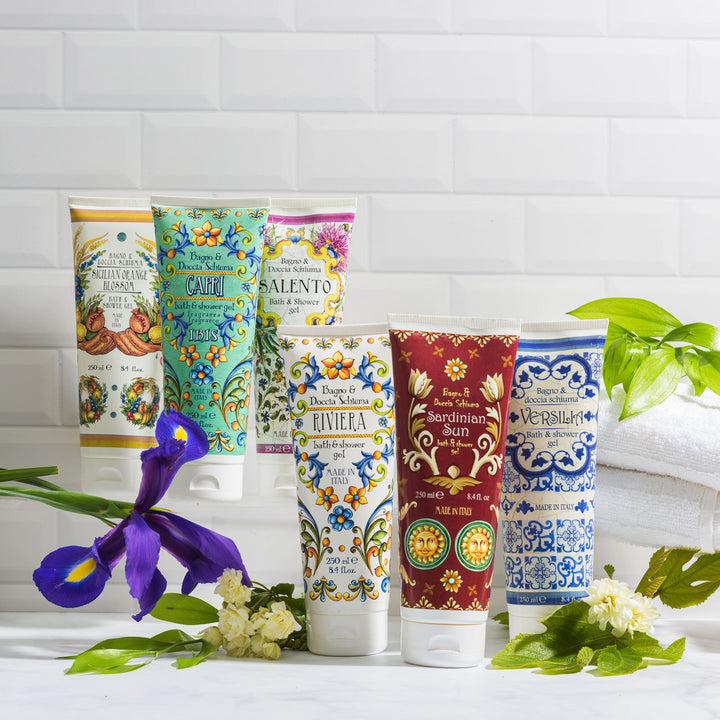 Rudy Profumi Docciaschiuma in Tubo da 250 mLfico nero e rosa biancaLinea Amalfi Presa