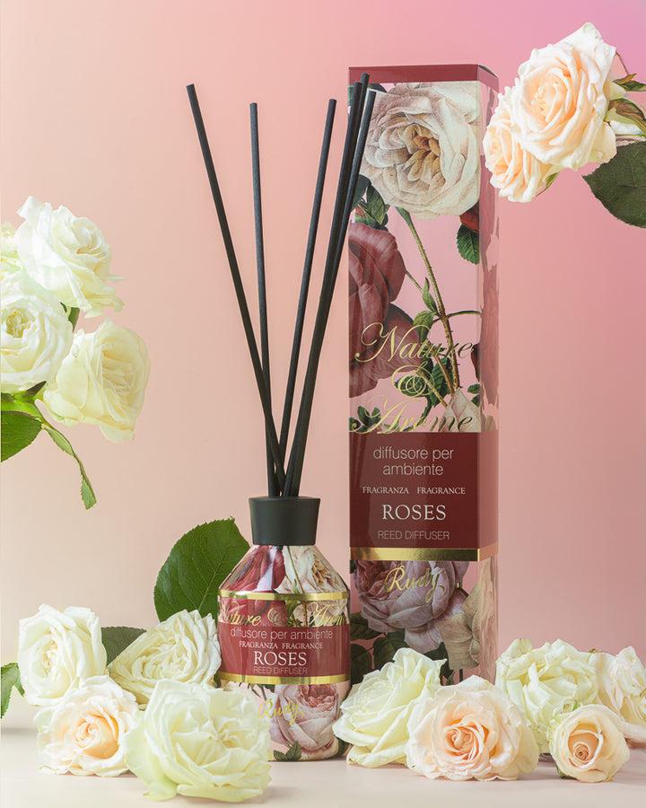 Rudy Profumi Diffusore per Ambiente 250 mL + BacchetteNature&AromeLinea Roses Grandi sconti